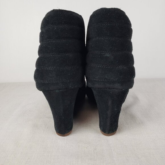 Dolce Vita Ankle Wedge Booties Black Suede Lace Up Womens Size 11 - Picture 4 of 13